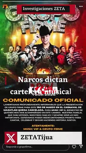 Narcos dictan cartelera musical.
