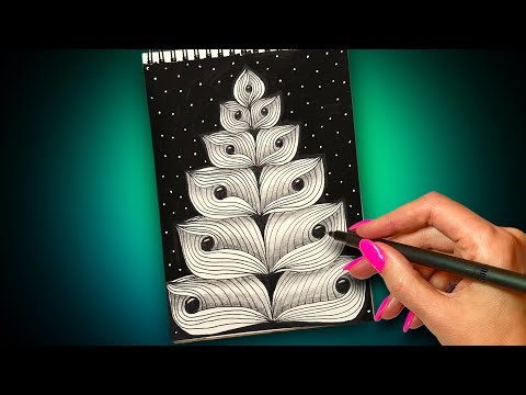 Relaxing Christmas Tree Zentangle Doodle 🎄 | Simple & Calming Art