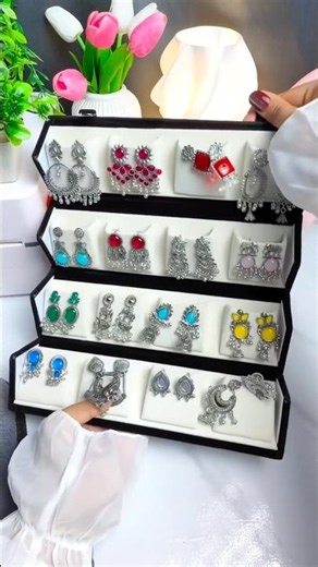 16 Pair Earrings Organizer Box 💎 | Keep Your Jewelry Organized & Tangle-Free ✨