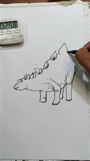 Draw Stegosaurus in 4 minutes #dinosaur #animals #drawing #realistic