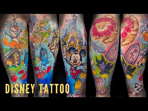 Disney Leg Sleeve / TATTOO Timelapse Process