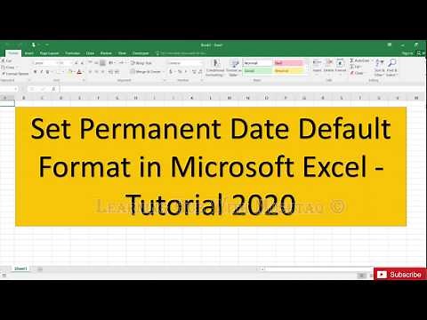Set Permanent Date Default Format in Microsoft Excel Tutorial 2020