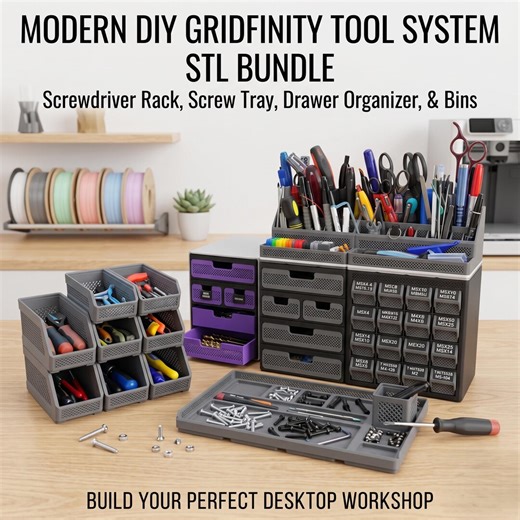Tool Organizer STL | Gridfinity Compitable Screw Tray, Battery Storage and More (digital Download) - Etsy