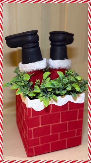 🎅 Funny Santa Chimney Planter Box | Easy Dollar Tree Christmas DIY | Crafty Beach