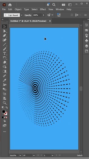 Dashed Radial Grid Design in Illustrator