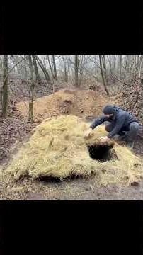 Buildinga Safe Hidden Tree StumpShelter in #building #survial #shelter#outdooradventures #bushcraft