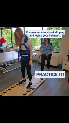 Using the Slip Trainer for perturbation training in falls prevention. #balancetraining