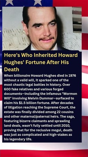 Here's Who Inherited Howard Hughes' Fortune After His Death #shorts #viralshorts