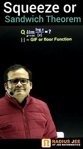 Solving Limit problem by Sandwich theorem in Calculus JEE Maths । Learn Class 11 Class 12 JEE Main and Advance Maths by Er. Gyanesh Rai Sir । #trending #trendingreels #viralreels #insta #instagood #instagram #instadaily #instalike #instareels #instareel #reels #integration #class12 #jee #jeemain #jeeadvanced #maths #explore #integral #math #mathematics #problemsolving #learning #study #studytips #ncert #education #reelsinstagram #calculus #mathstricks Radius JEE Coaching Radius JEE | Gyanesh Rai