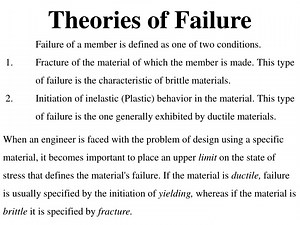 Theories of Failure - SlideServe