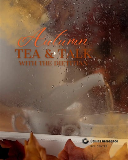 Join the Rec Center's Registered Dietitian, Sandy Holterhaus, for a cup of tea and a treat on Tuesday, November 18th at 2:30pm in the high court! Register via Club Automation or at the Front Desk. This is a free event for all Rec Center members. Sandy Holterhaus, is a Registered Dietitian, Integrative Nutrition Health Coach, and Certified Yoga Teacher. Contact sandra.holterhaus@collins.com with any questions. . #collinsaerospacereccenter #movebetter #fuelbetter #livebetter | Collins Aerospace Re