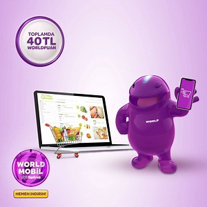 582K views · 115 reactions | Vadaa internetten yapacağınız market alışverişlerinizde Worldpuan’ları ile yanınızda! ⭐ Worldcard’ınız ile internetten yapacağınız gıda marketi alışverişlerinize toplamda 40 TL Worldpuan kazanmak için kampanyaya World Mobil'den katılın, fırsatları kaçırmayın! 朗  https://bit.ly/2Ya27Gj | Worldcard | Facebook