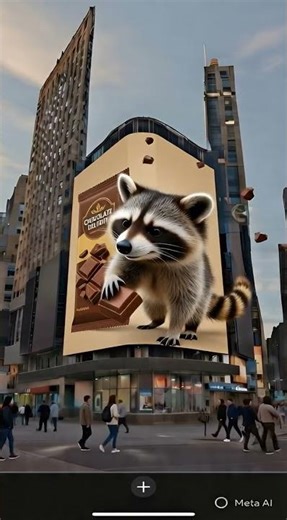 3D Raccoon Billboard Chocolate Ad – Daylight Commercial