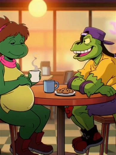 Mondo Gecko and a very pregnant Mona Lisa are at a Cafe. They are discussing there future. #TMNT #MonaLisa #MondoGecko