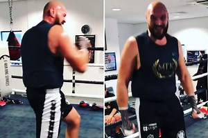 Tyson Fury looks in terrifying shape as he posts shadow boxing clip in training