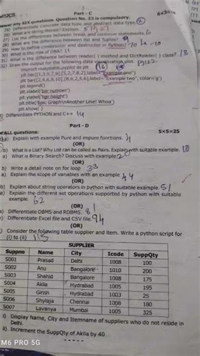 computer science quarterly public and midterm question papers