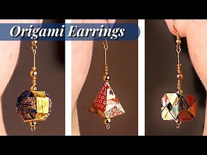 How to make Origami - Making Earrings out of Origami Paper - Sphere Diamond and Cube