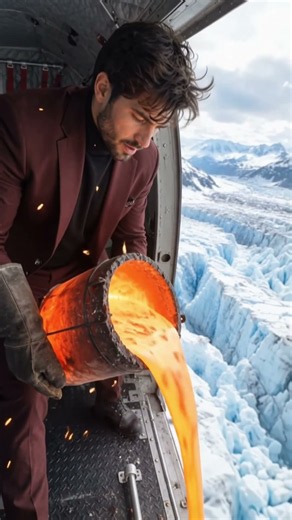 He Poured Molten Fire Onto a Giant Glacier! 🧊😱 | AI Cinematic Short