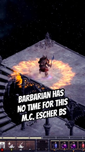 Barbarian has no time for this M.C. Escher BS | #memes #funny #gaming #diablo #resurrected #blizzard