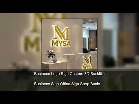 Business Logo Sign Custom 3D Backlit Business Sign Office Sign Shop Business Metal Logo Acrylic