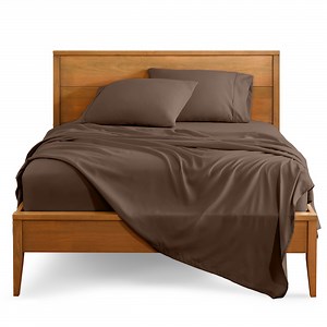 Bare Home Premium 1800 Collection 4-Piece Bed Sheet Set, King, Cocoa