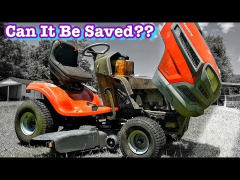 FREE TRASHED HUSQVARNA RIDING MOWER (CAN IT BE SAVED)