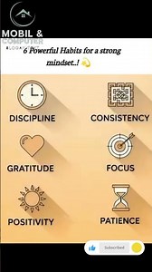 6 POWERFUL HABIT FOR STRONG MINDSET #video #and (Computer and mobile)