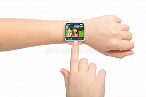 Isolated Female Hands with Smartwatch Video Call Stock Image - Image of communication, mail: 39031937
