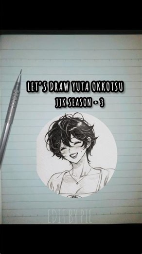 LET'S DRAW YUTA OKKOTSU FROM JUJUTSU KAISEN S3 #anime #yutaokkotsu #artist #japanesecharacters