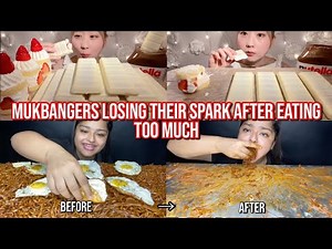 mukbangers LOSING their spark after eating too much (funny)