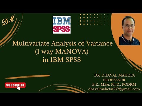 48. One Way Multivariate Analysis of Variance (MANOVA) in IBM SPSS || Dr. Dhaval Maheta