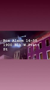 1.7K views · 76 reactions | BCFD units on the scene of a second alarm of fire 1928 W Pratt St SW Box 14-50. Three story brick vacant dwelling initially reported to have heavy fire conditions with some extension to Bravo/Delta. I/C ordered evacuation due to unsafe conditions and transitioned to exterior operations placing ladder pipes and exterior hand lines in service. No reported injuries at present. #PrideProtectingPeople #BCFD #ericcostello | Baltimore City Fire Department | Facebook