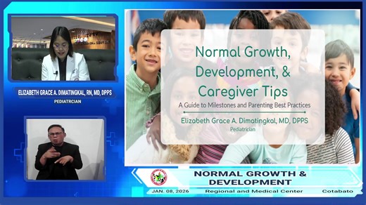 NORMAL GROWTH & DEVELOPMENT Join us in a CRMC Facebook Live session as we discuss the essential guide to a child’s normal growth and development—what parents, caregivers, and health advocates need to know to ensure every child reaches their full potential. Guest Speaker: Dr. Elizabeth Grace A. Dimatingkal, RN, MD, DPPS Pediatrician Hosted by: Apple B. Adrias – HEPO I Elijah Marcellin I. Aguirre – Sign Language Interpreter This informative session is open to everyone and will include sign languag