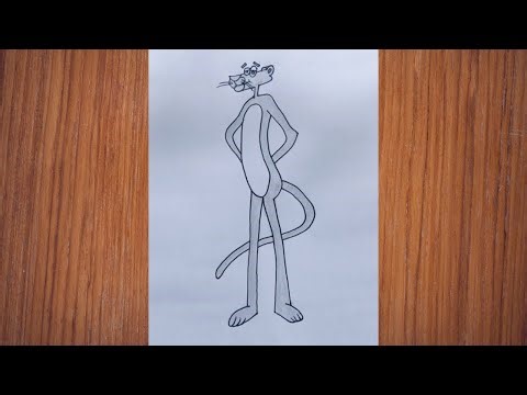 “Pink Panther Sketch | Cute Cartoon Drawing” by #mehaksketches #art