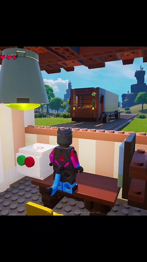 Inspección de carga del camión LEGO en un videojuego