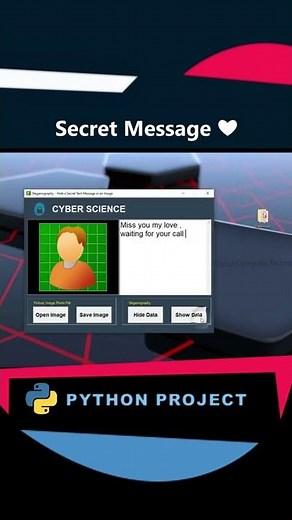 Data Hiding in Image Using Python | GUI Tkinter Project #Python #Steganography #shorts