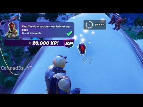 How to EASILY Find The Foundation's lost helmet and cape Fortnite - Unlock Foundation Pickaxe Style
