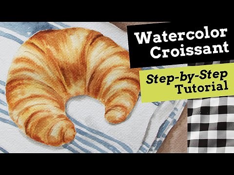 Beginner Friendly Step by Step Watercolor Tutorial Croissant
