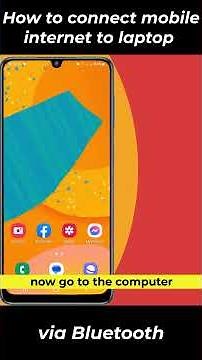How to connect mobile internet to laptop via bluetooth