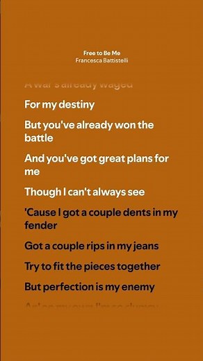 Free to Be Me - Francesca Battistelli (Lyrics)