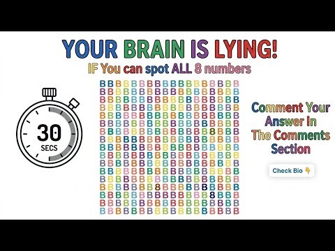 Your Brain Is Lying 🤯 Can You Find All the 8s?