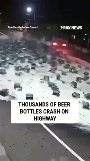 THOUSANDS of beer bottles CRASH on highway #foxnews #news #us #fox