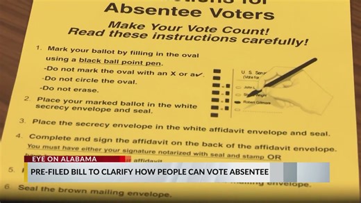 Pre-filed bill in 2026 session clarifies how Alabama residents can vote absentee