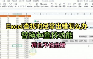 excel中的查找替换工具，查找时会出现错误，原因很难被发现，视频讲解帮你找出原因
