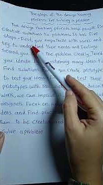 براجراف the steps of design thinking process for solving a problem للصف الثالث الاعدادى