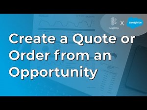 Create a Quote or Order from an Opportunity #cpq #salesforce