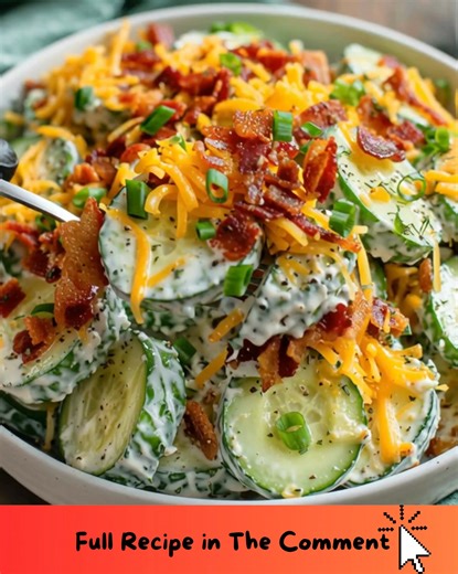 54K views · 174 reactions | 勒 Cucumber Ranch Crack Salad 綾肋 Cool, crunchy cucumbers tossed in creamy ranch with cheddar and crispy bacon—fresh, flavorful, and ready in minutes! 燎✨ 勒 2–3 cups sliced cucumbers 綾 ½ cup ranch dressing 燎 ½ cup shredded cheddar cheese 肋 ⅓ cup cooked, crumbled bacon ... The full recipe is in the comments ️ | Magic House Recipes | Facebook