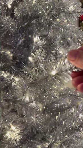Raz 7.5' Silver Tinsel LED Lighted Christmas Tree T4509650