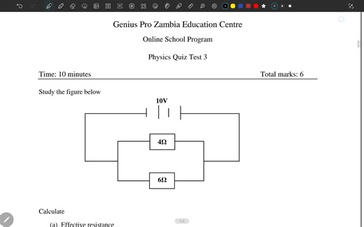Electricity || Physics ECZ Exam Question Worked out To register for GCE online classes Whatsapp on 960746873 | Genius Pro Online School