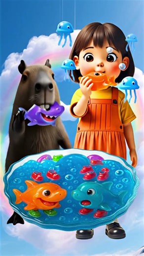 Funny Shark Jelly Candy with Shoes! 🦈👟🍬 | Lolli TV Shorts for Kids #cabybara